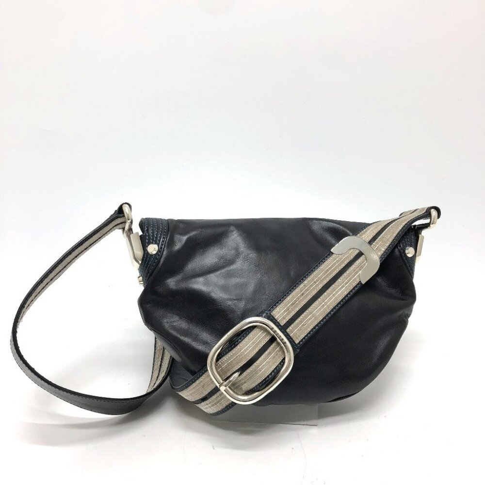 CELINE 115/130 ribbon Crossbody Bag Shoulder Bag Leather Black/SilverHardware - Picture 2 of 15